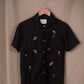 Flower stalks black linen shirt Junior