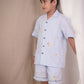 Banana monkey lightest blue linen shirt Junior