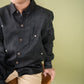 Hearts in black Junior, Long sleeve shirt, Material: Linen, Front detail