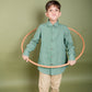 Do me a solid green Junior, Long sleeve shirt, Material: Linen, Front view