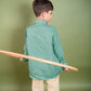 Do me a solid green Junior, Long sleeve shirt, Material: Linen, Back view