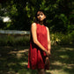 Hearts in red linen tent dress