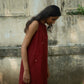 Hearts in red linen tent dress