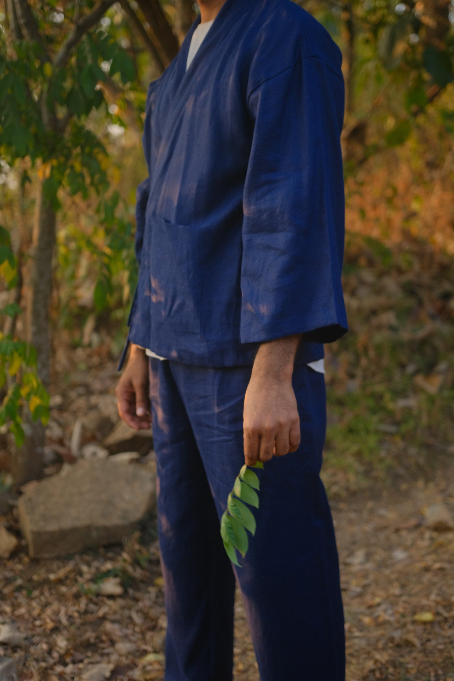 Japanese Samue inspired linen co-ord | Indigo