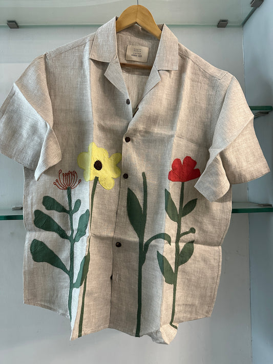 Flowers, More linen shirt