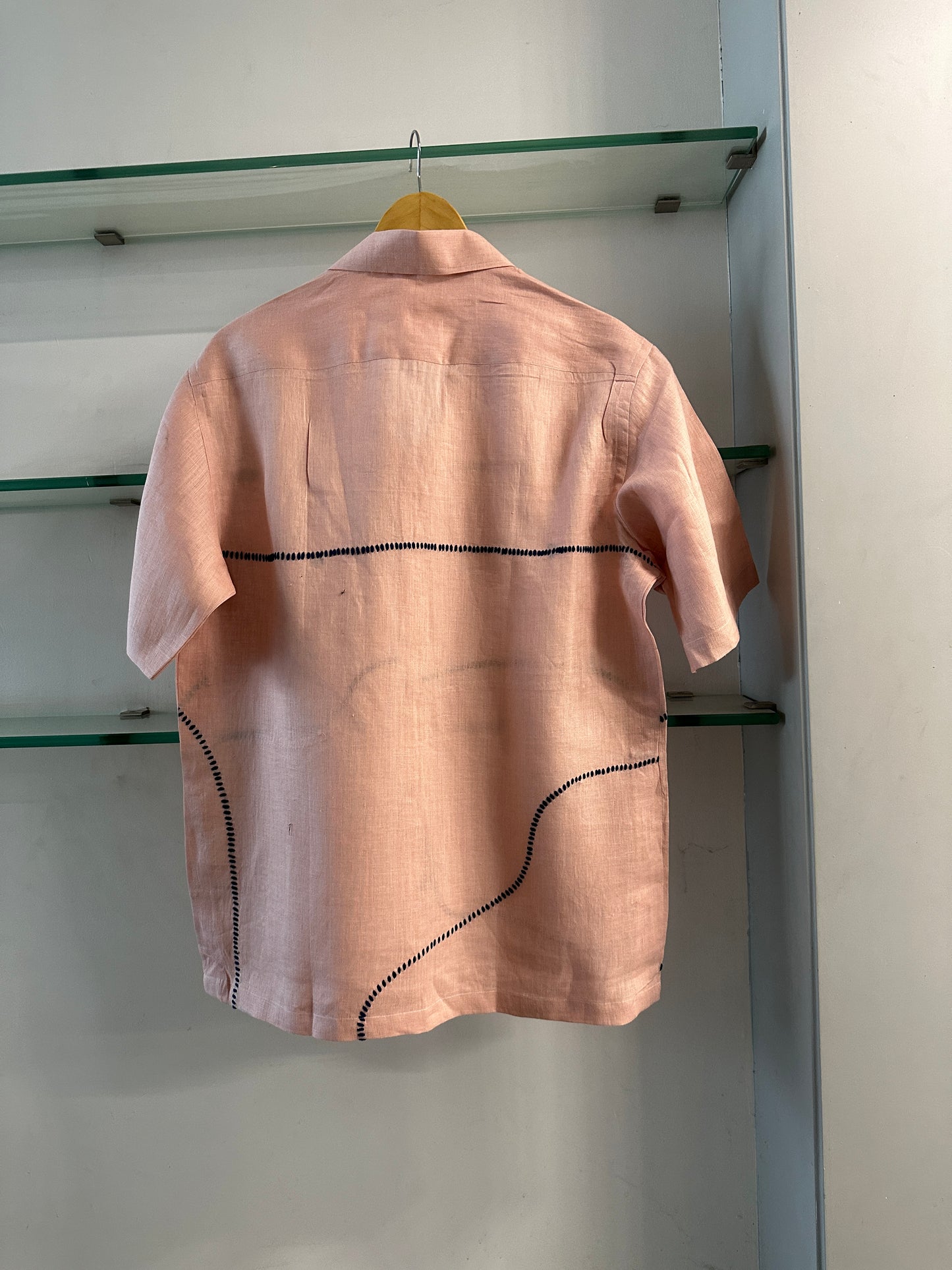 Roads not travelled peach linen shirt