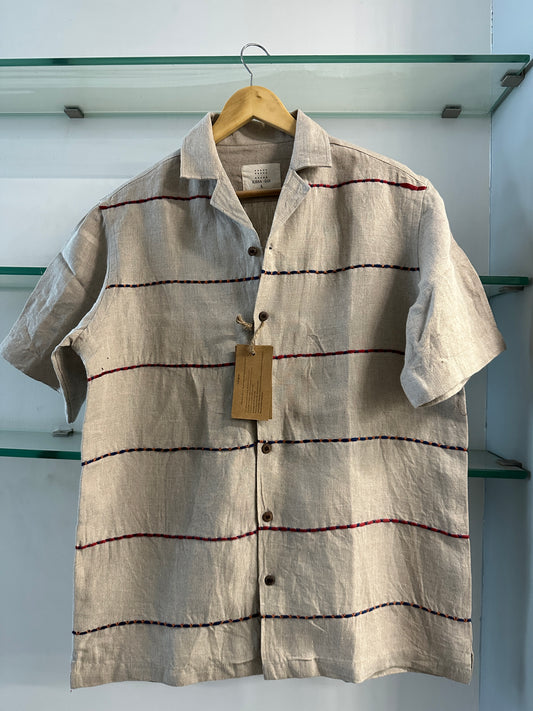 Straight lines linen shirt