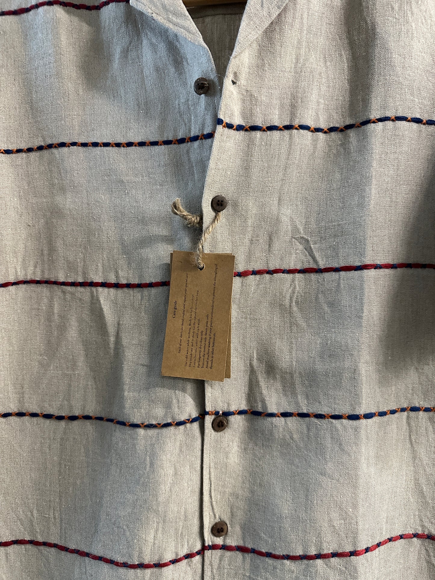 Straight lines linen shirt