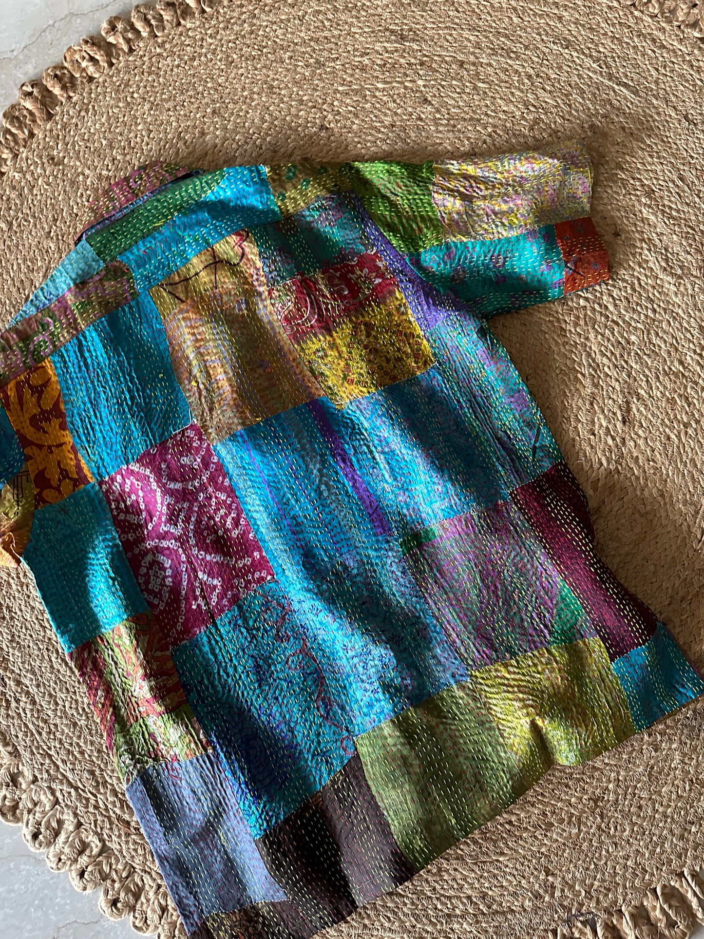 Patchwork silk shirt