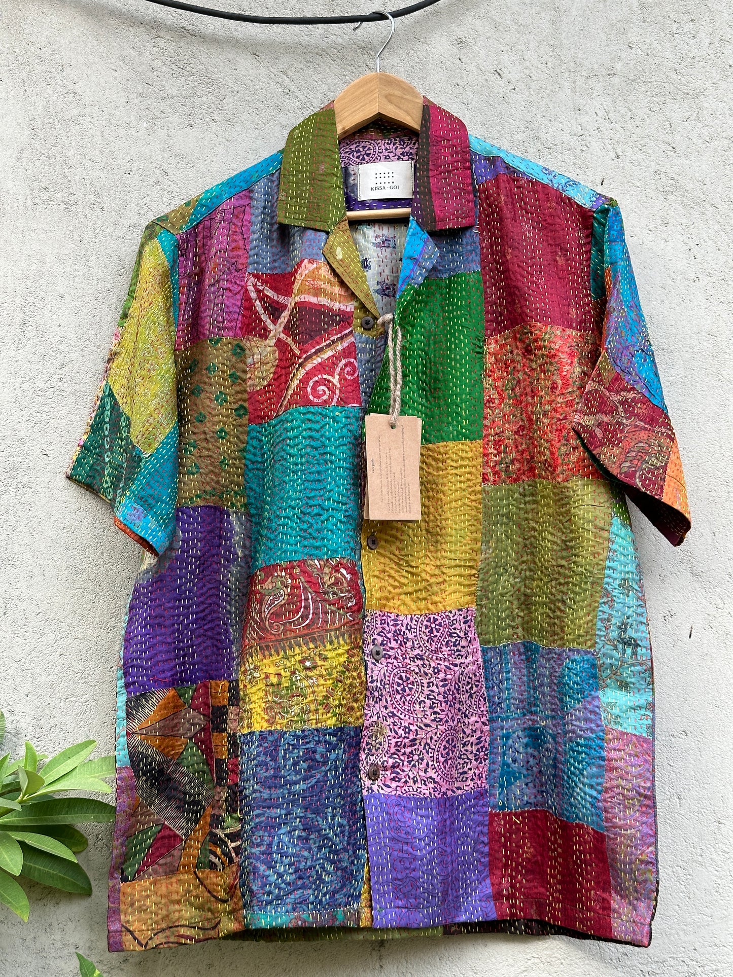 Patchwork silk shirt