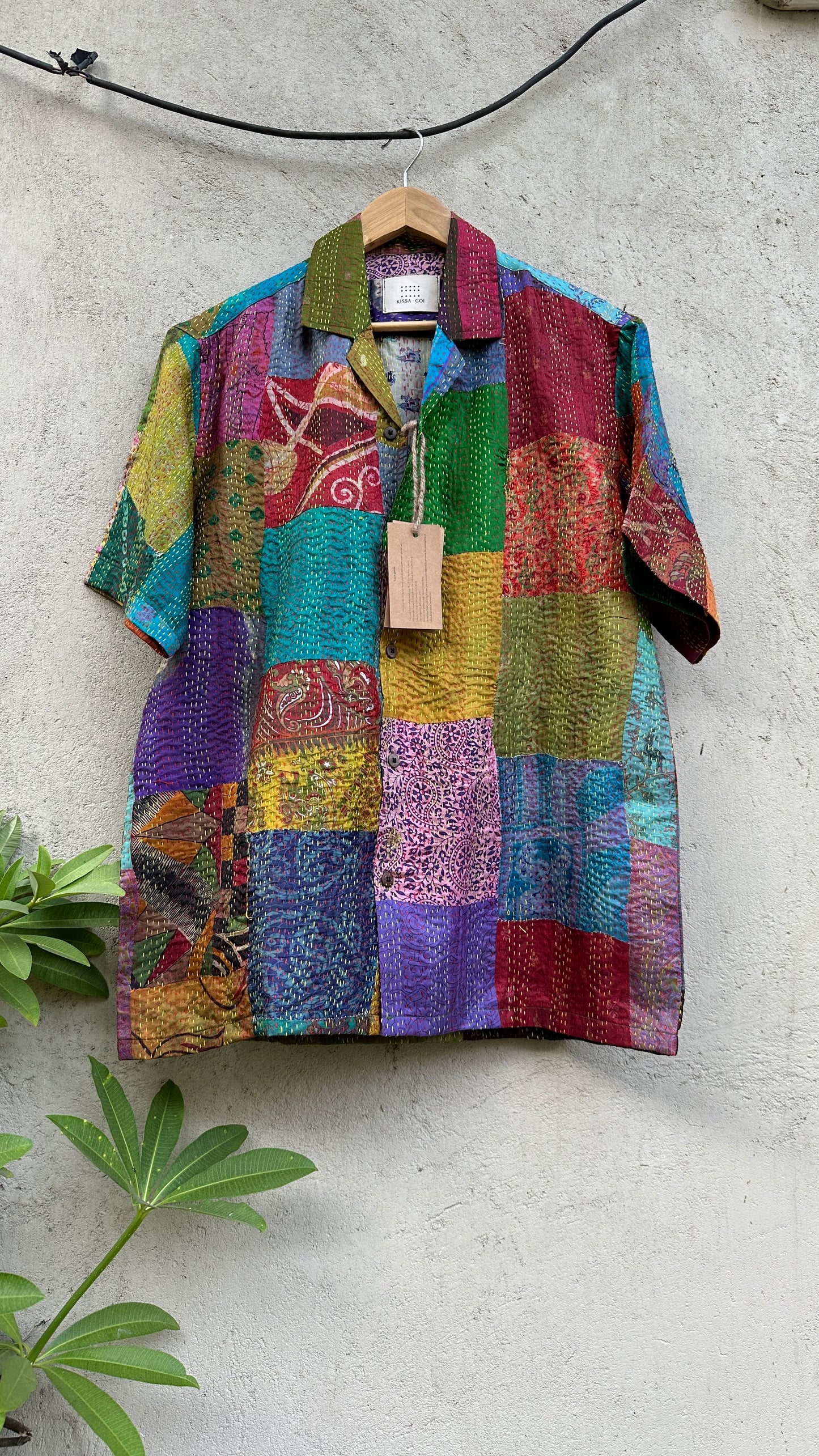 Patchwork silk shirt