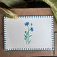 Blue floral postcard