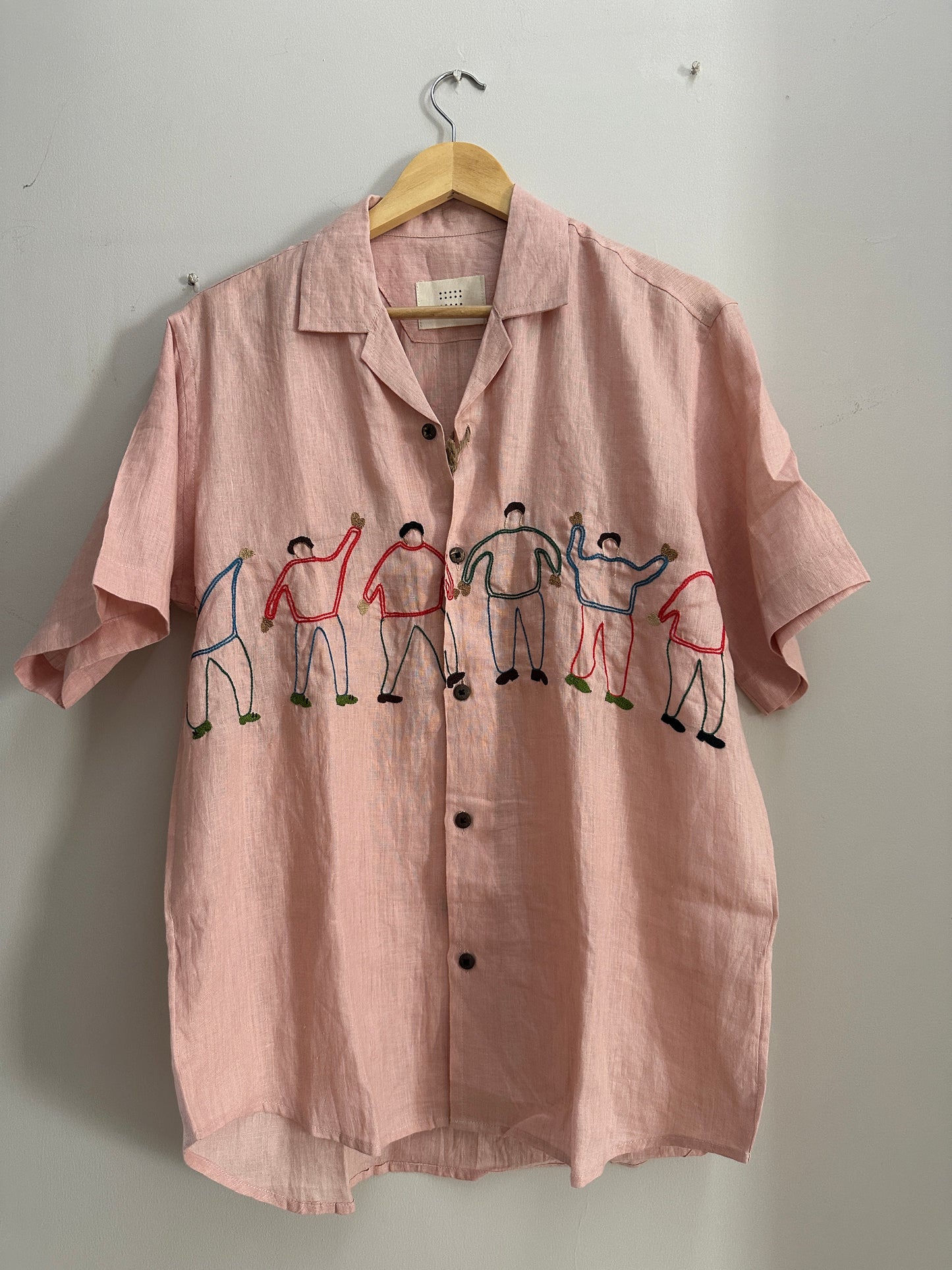 Early riser's peach linen shirt