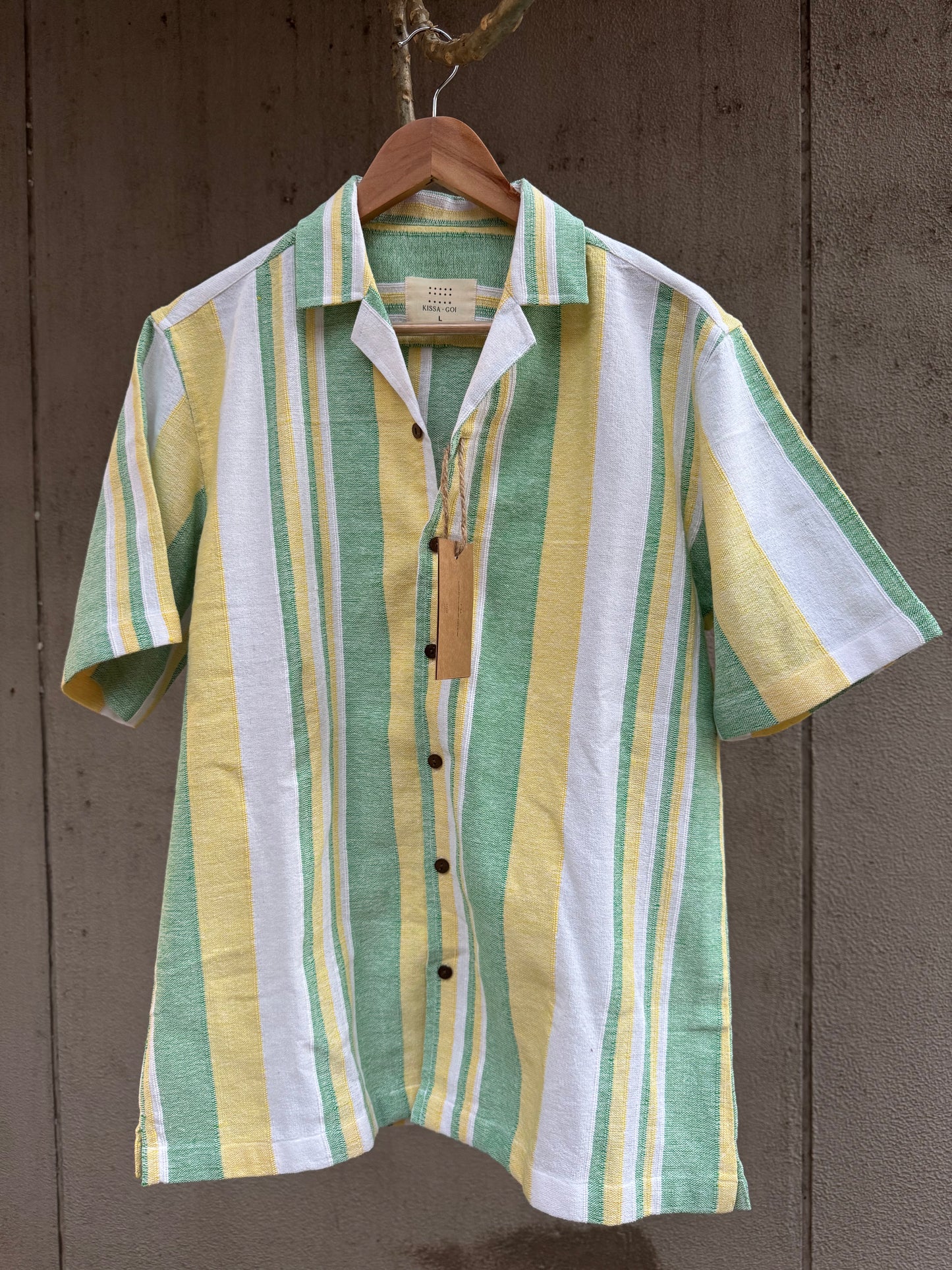 Of greens and yellows cotton shirt