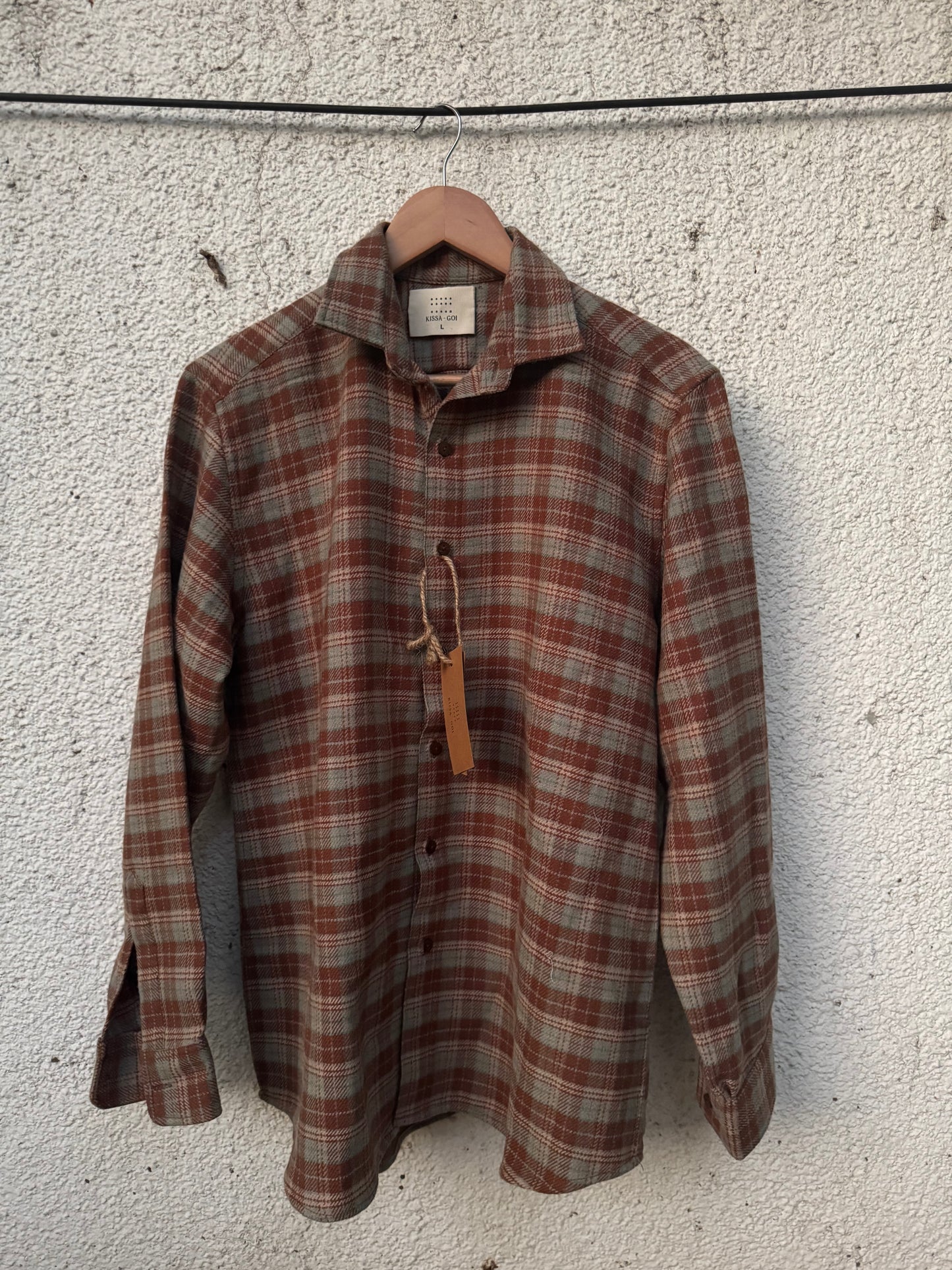 Shades of brown plaid woollen shirt