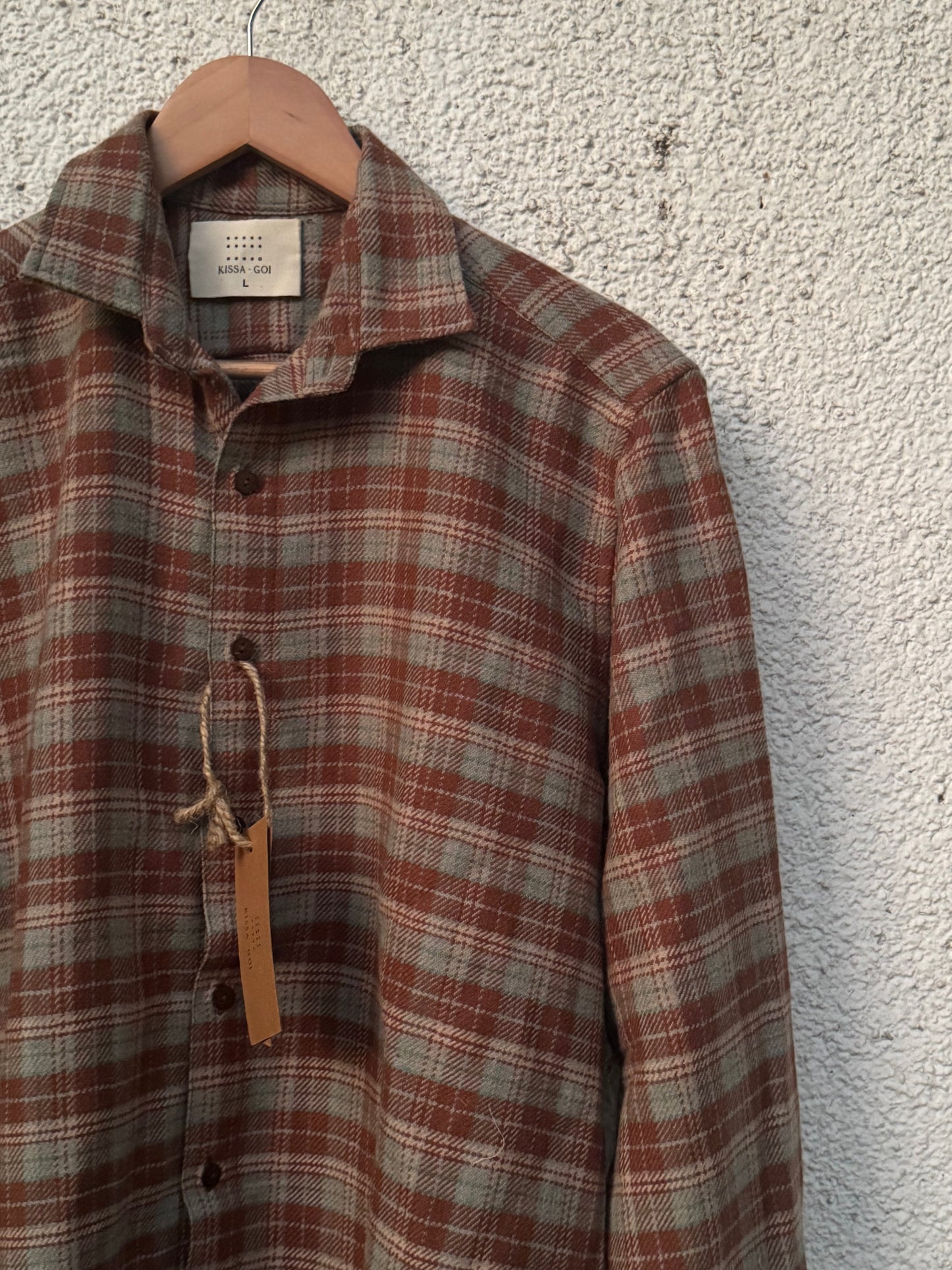 Shades of brown plaid woollen shirt