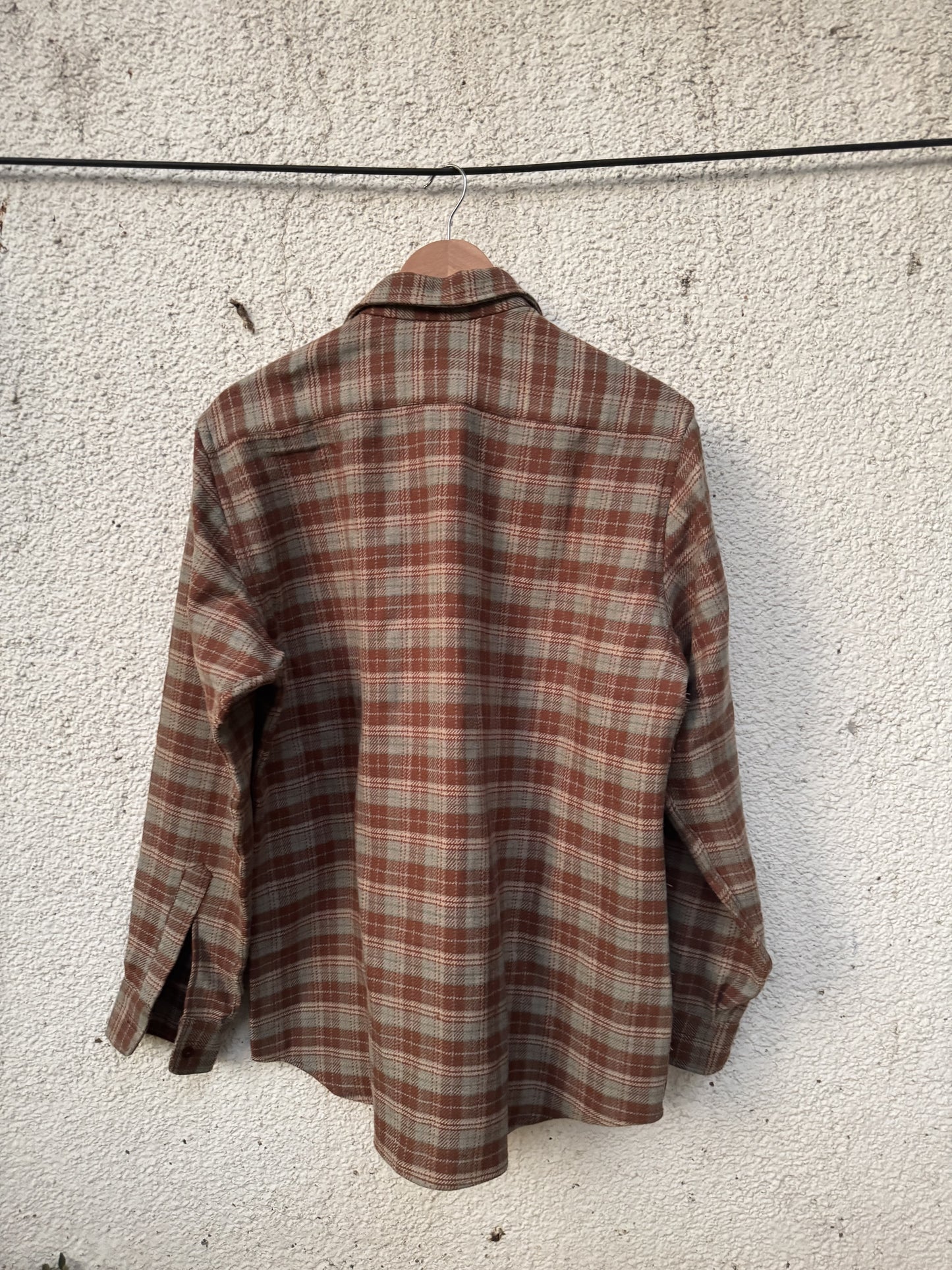 Shades of brown plaid woollen shirt