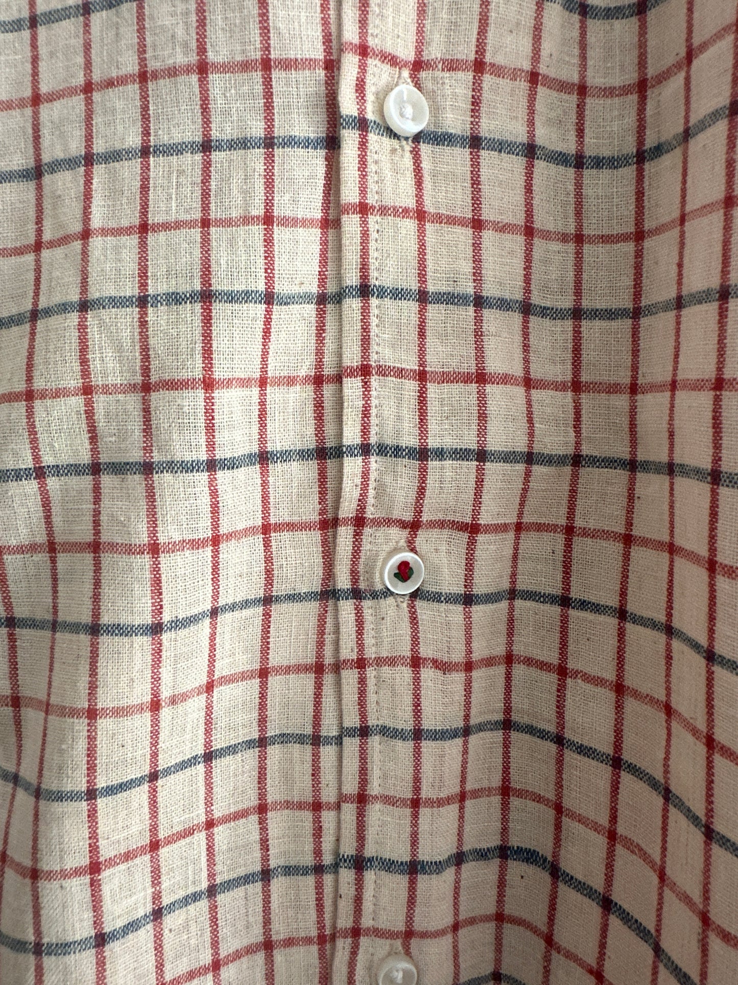 Blue and red checks cotton shirt