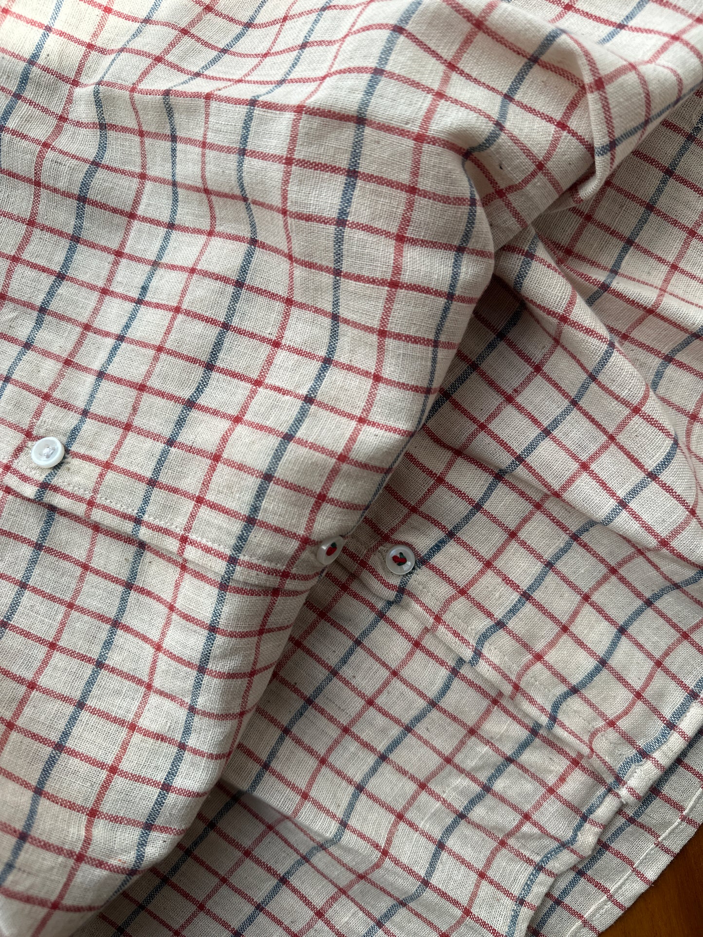 Blue and red checks cotton shirt