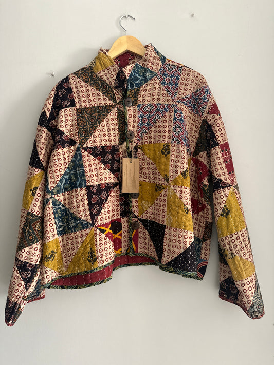 Reversible quilted patchwork jacket (women)