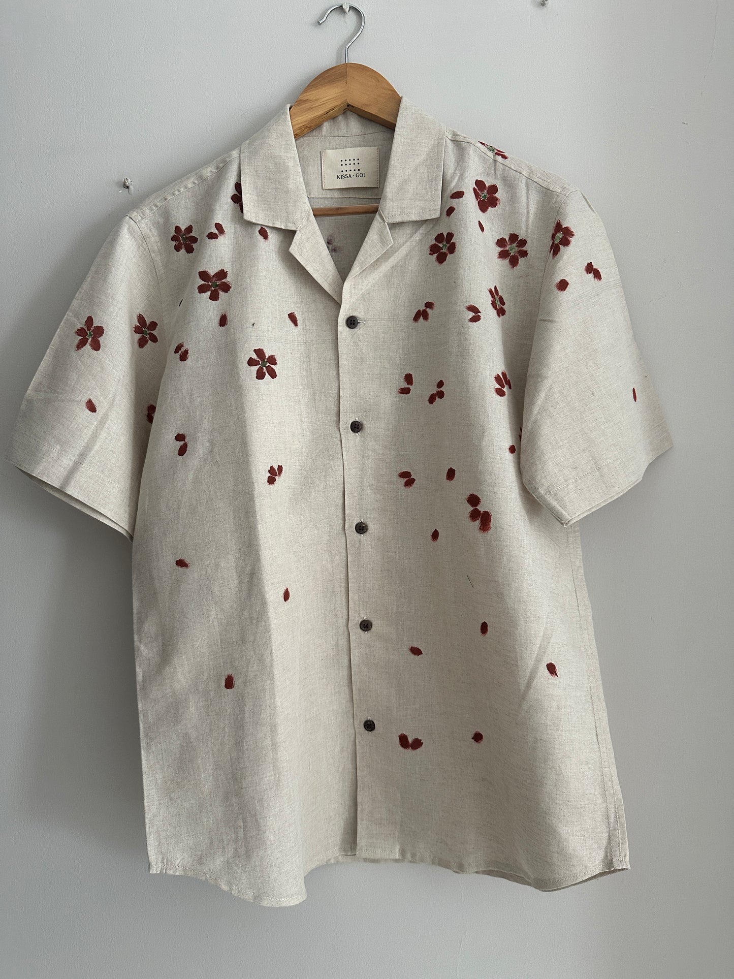 Flowers on a linen shirt