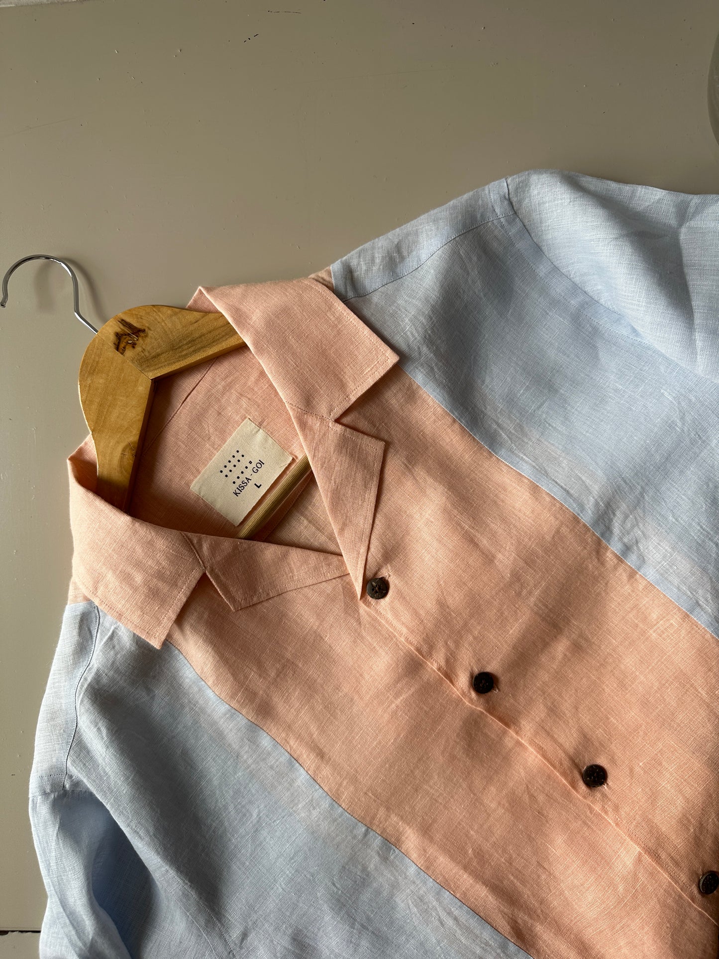 Half and half linen shirt