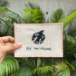 Hand-embroidered postcard featuring a soaring bird and the phrase 'Fly You Higher,' crafted from sustainable linen, ideal for inspiring greatness