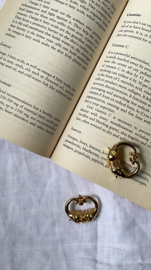 Haathi in love studs, Hand-crafted, Brass, Gold-Plated