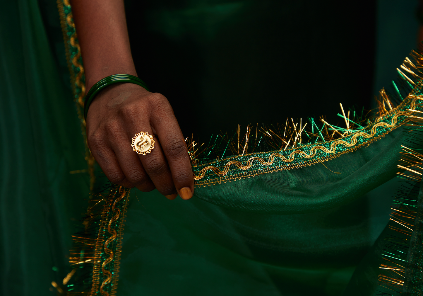 Pichwai rings, Brass, Gold-plated, Hand-crafted